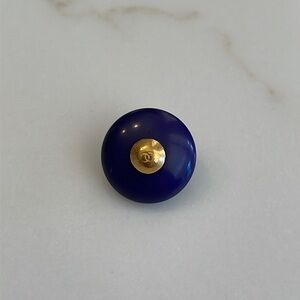 Chanel Indigo Round Gold CC Logo Shank Button